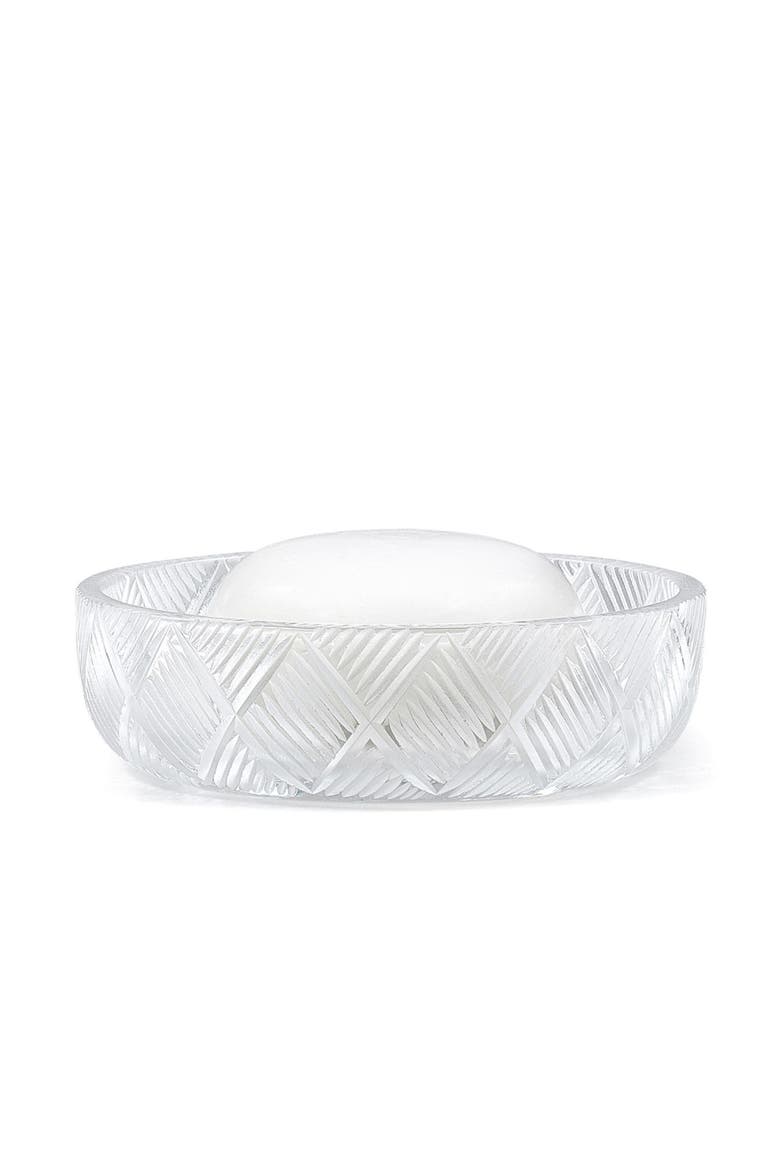 Basketweave Soap Dish, Main, color, CLEAR