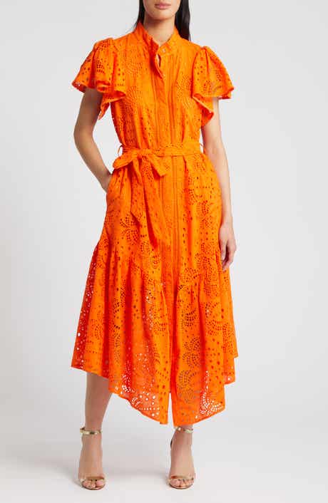 CIEBON Isabella Cotton Eyelet Maxi Shirtdress