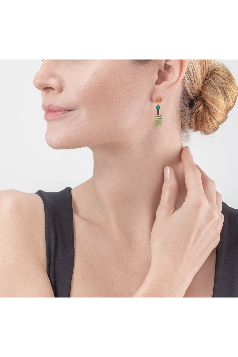 Geocube Iconic Precious Earrings, Alternate, color, Green