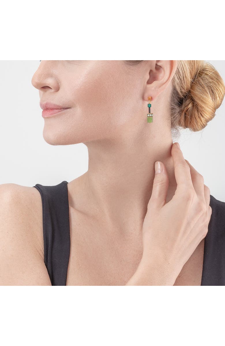 COEUR DE LION Geocube Iconic Precious Earrings, Alternate, color, Green
