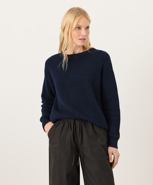 Pact Organic Cotton Shoreline Pullover Sweater In Blue