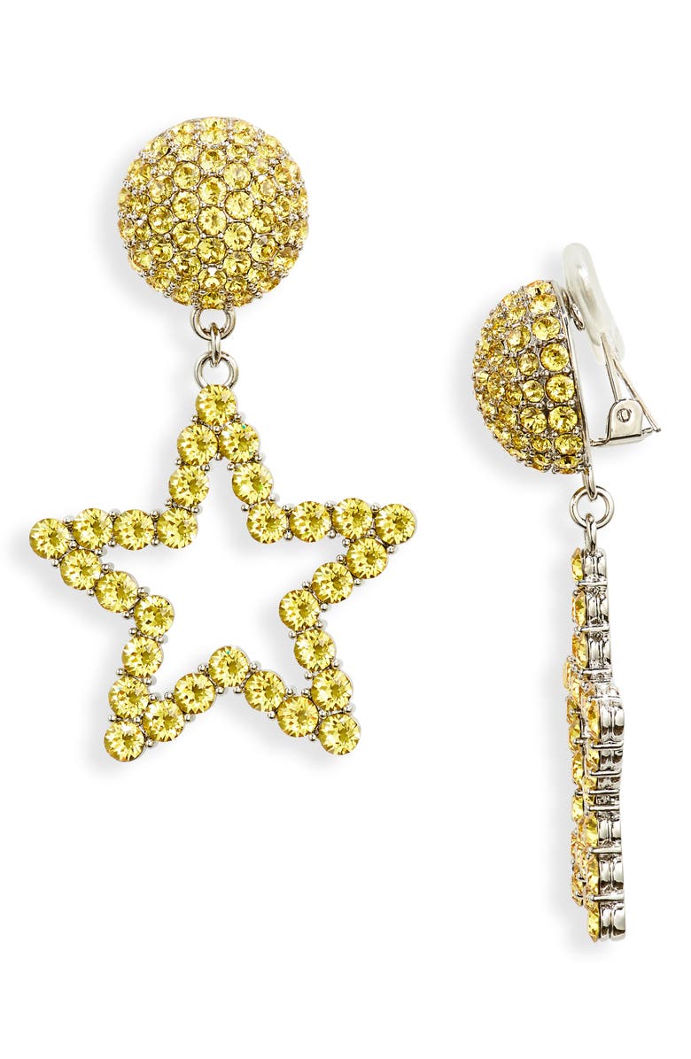 Moschino Star Drop Clip-On Earrings, Main, color, 