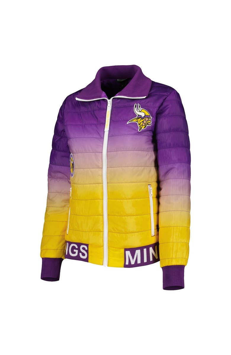 THE WILD COLLECTIVE Women's The Wild Collective Purple/Gold Minnesota Vikings Color Block Full-Zip Puffer Jacket, Alternate, color, Purple