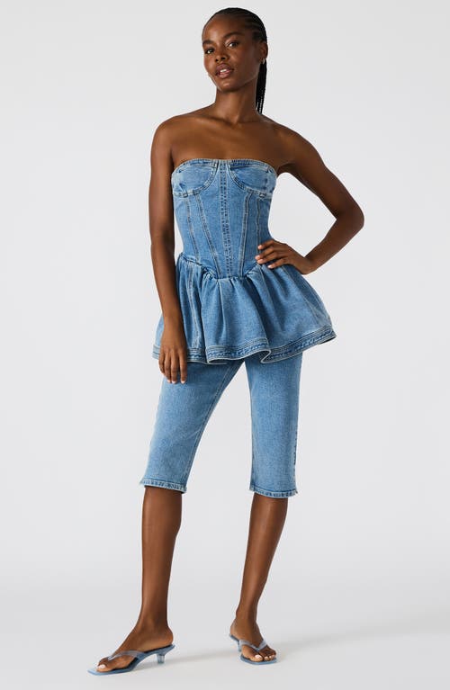 Steve Madden Rina Denim Capri Pants In Blue