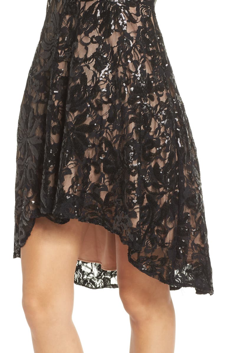 Morgan & Co. Off the Shoulder High/Low Cocktail Dress, Alternate, color, 