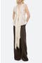 Scarf Drape Detail Reversible Silk Top