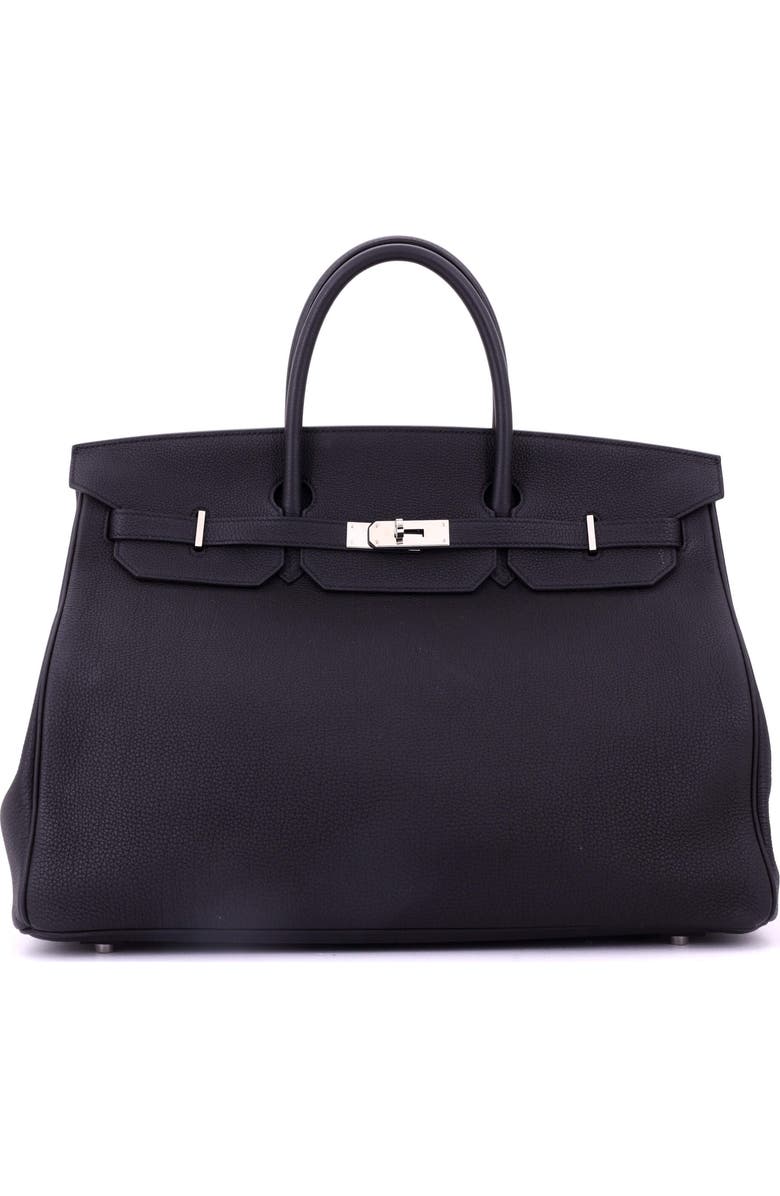 Pre-Owned Hermes Birkin Handbag Black Togo with Palladium Hardware 40, Main, color,