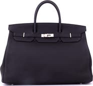 Pre-Owned Hermes Birkin Handbag Black Togo with Palladium Hardware 40
