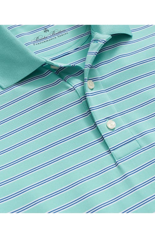 Brooks Brothers Knit Perforated Bb1 Stripe Polo