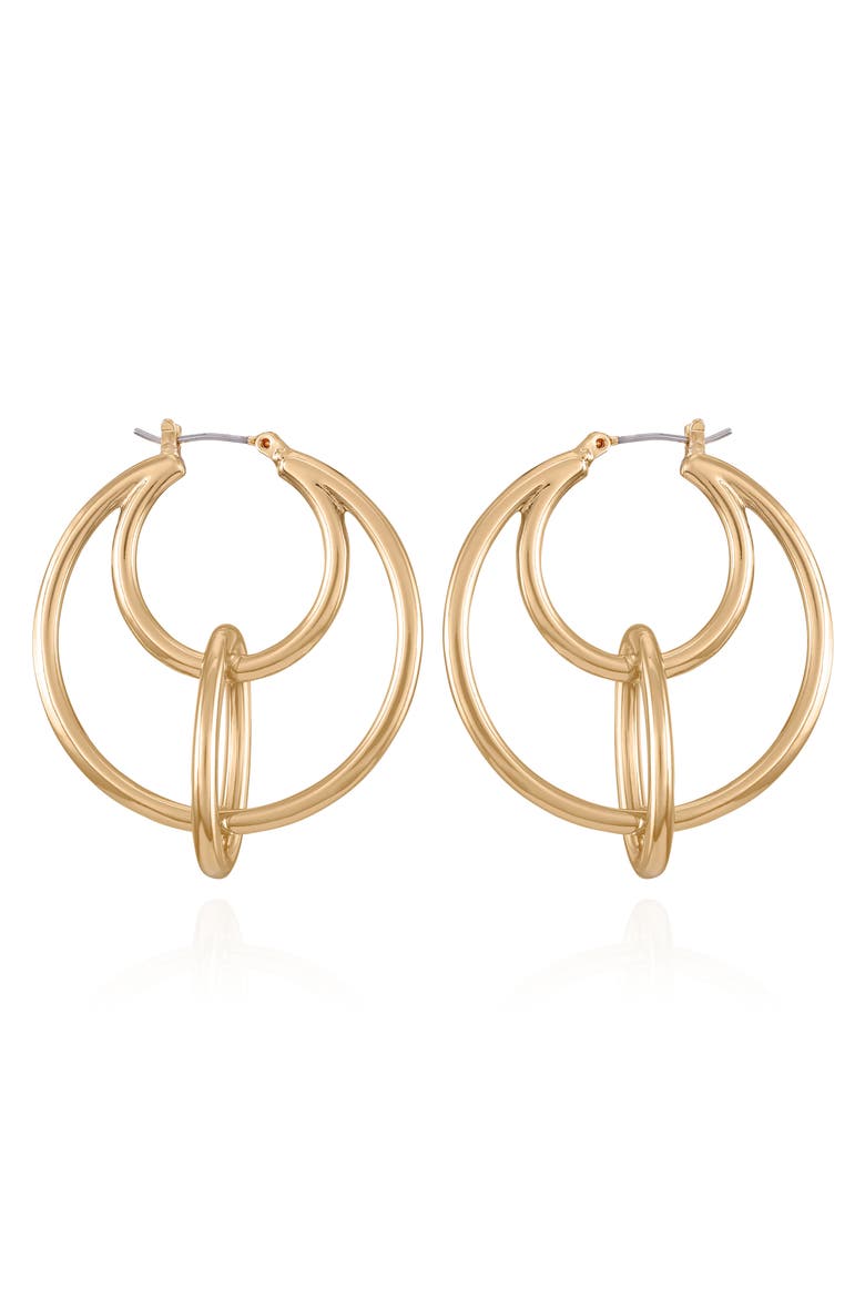 Hoop Earrings, Alternate, color, GOLDTONE