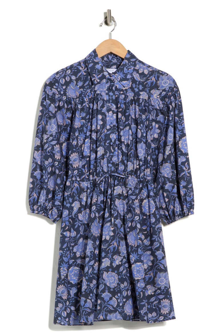 Arbi Floral Balloon Sleeve Cotton Shirtdress, Alternate, color, BATIK NAVY FLORAL
