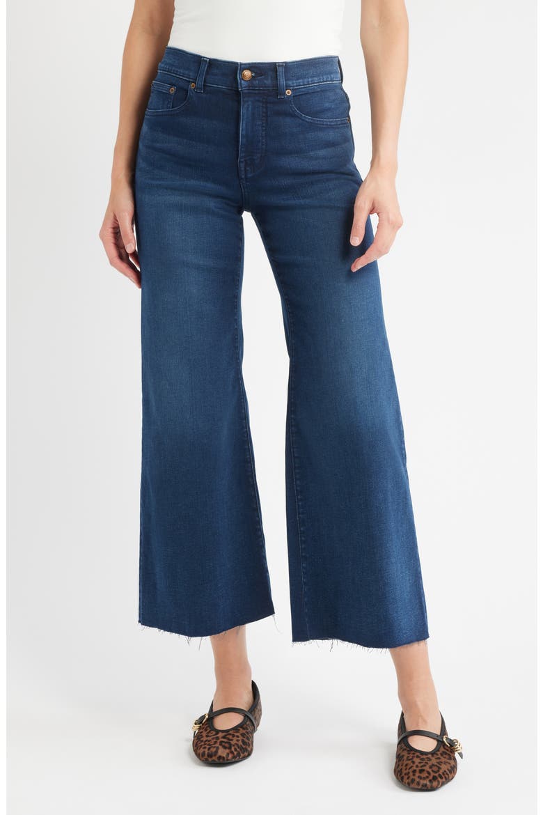 High Waist Ankle Flare Wide Leg Jeans, Main, color, KINGSTON WASH