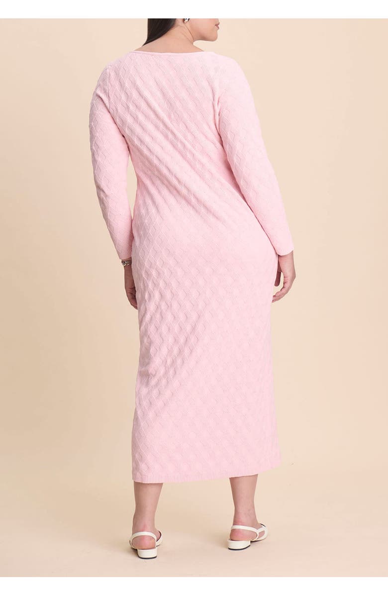 ELOQUII Sweater Dress With Buttons, Alternate, color, Almond Blossom