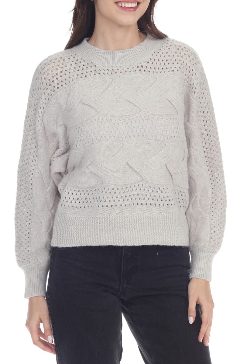 RAIN AND ROSE Eyelet Sweater, Main, color, 