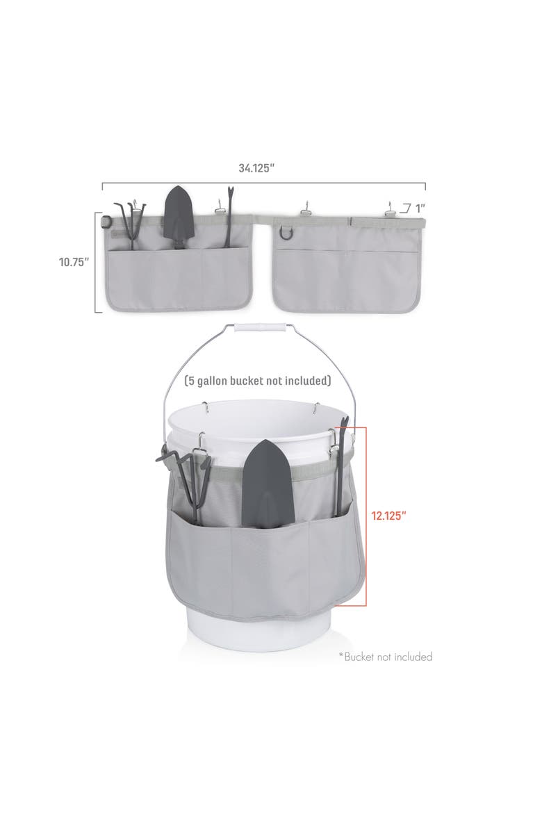 Garden Bucket Tool Organizer, Alternate, color, Fog Gray