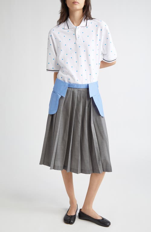 Ashley Williams Shirt Collar Pleated Virgin Wool Skirt