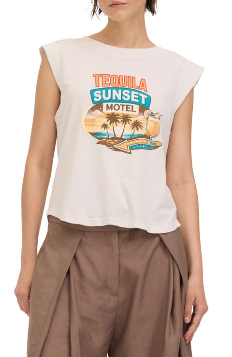 Tequila Sunset Cutoff Graphic T-Shirt