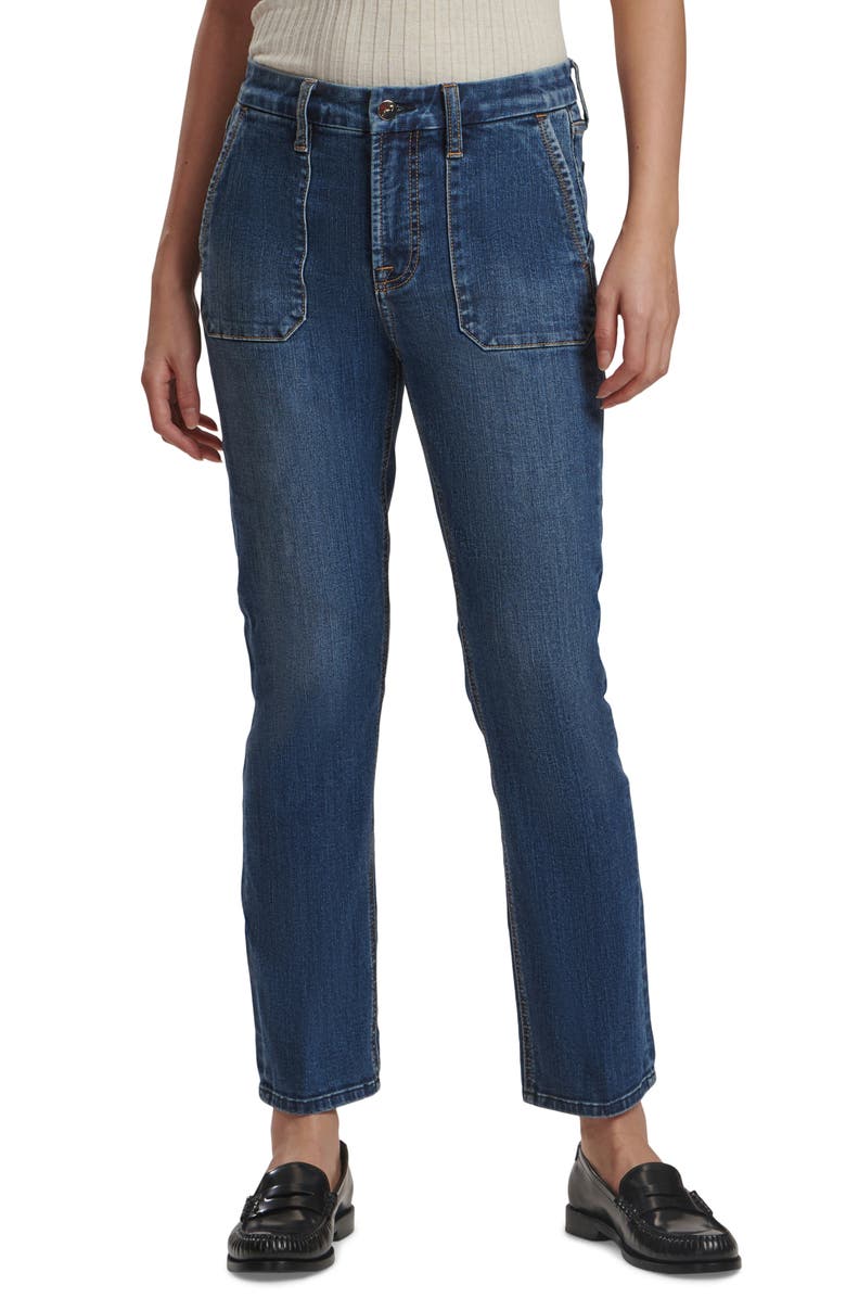 JEN7 by 7 For All Mankind Patch Pocket Ankle Slim Straight Leg Jeans, Main, color, 