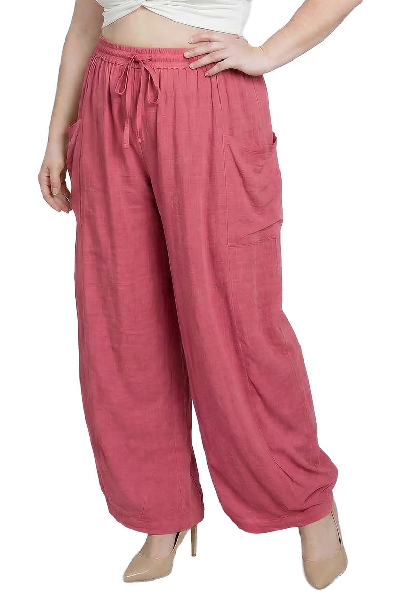 Shantung Harem Pants, Alternate, color, ROSE