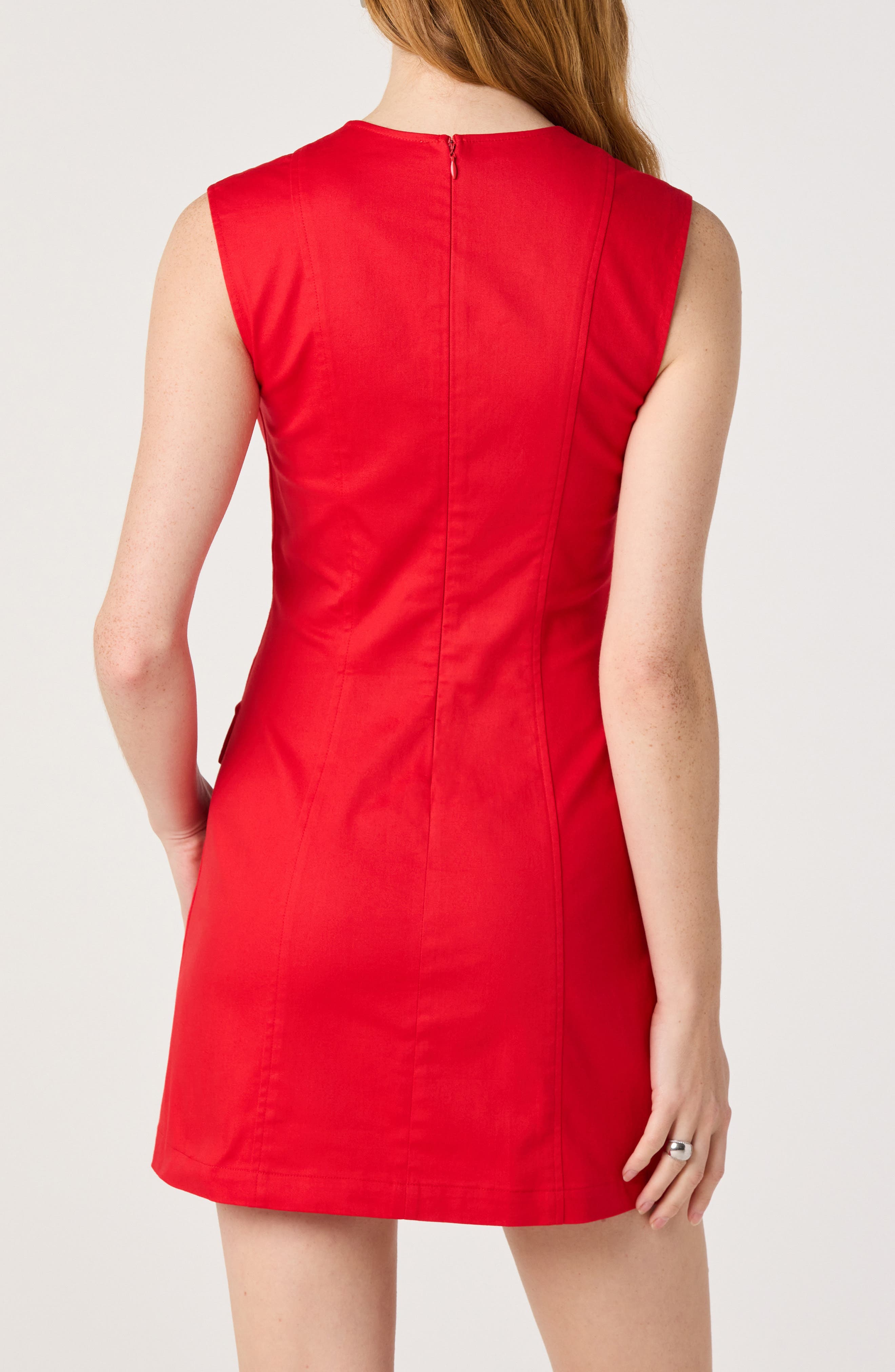 Button Front Stretch Cotton Minidress - image 4
