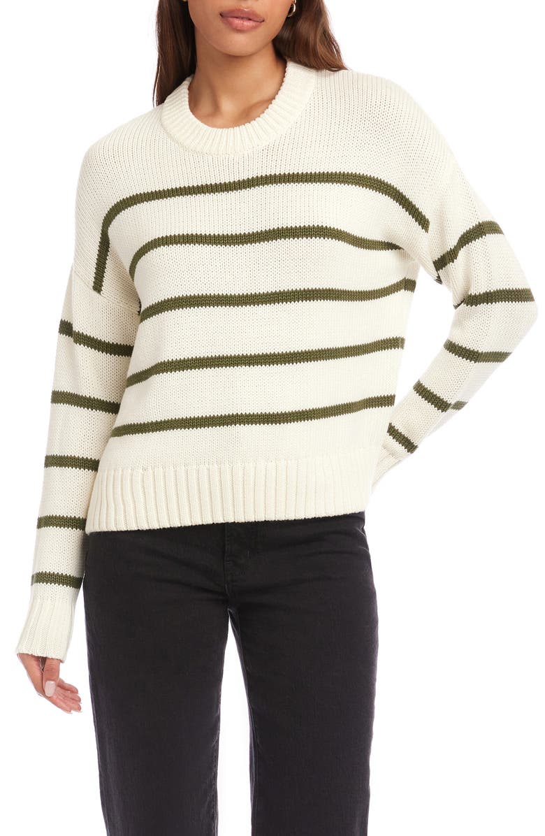 FIFTEEN TWENTY Luca Stripe Crewneck Sweater, Main, color, Stripe