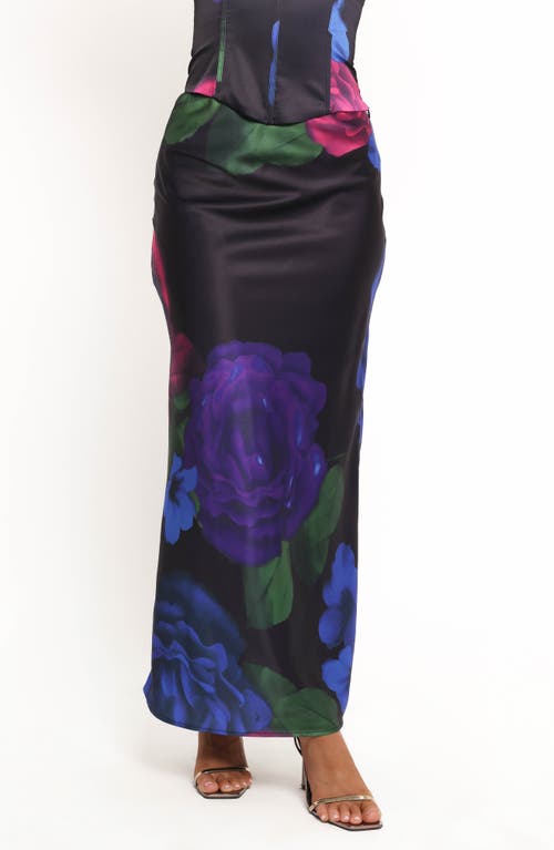 Petal And Pup Petal & Pup Rosalia Floral Print Satin Maxi Skirt In Multi