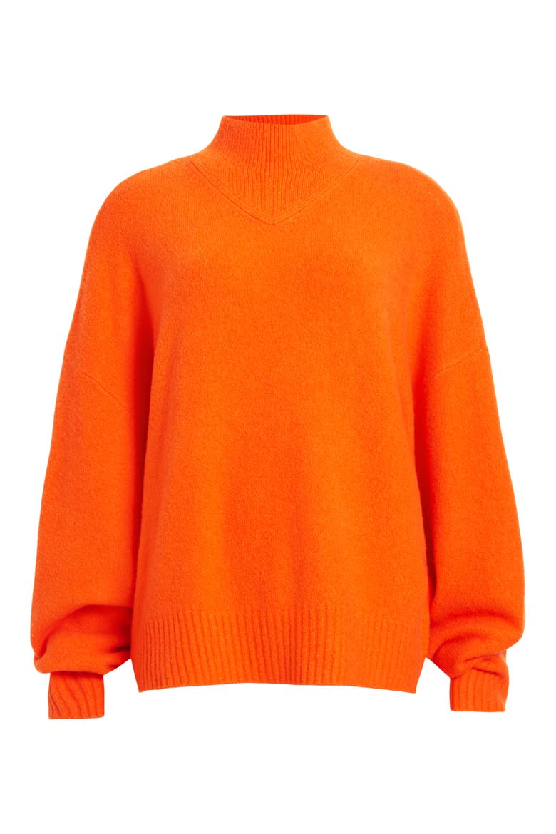 A Star Funnel Neck Sweater, Alternate, color, ZESTY ORANGE