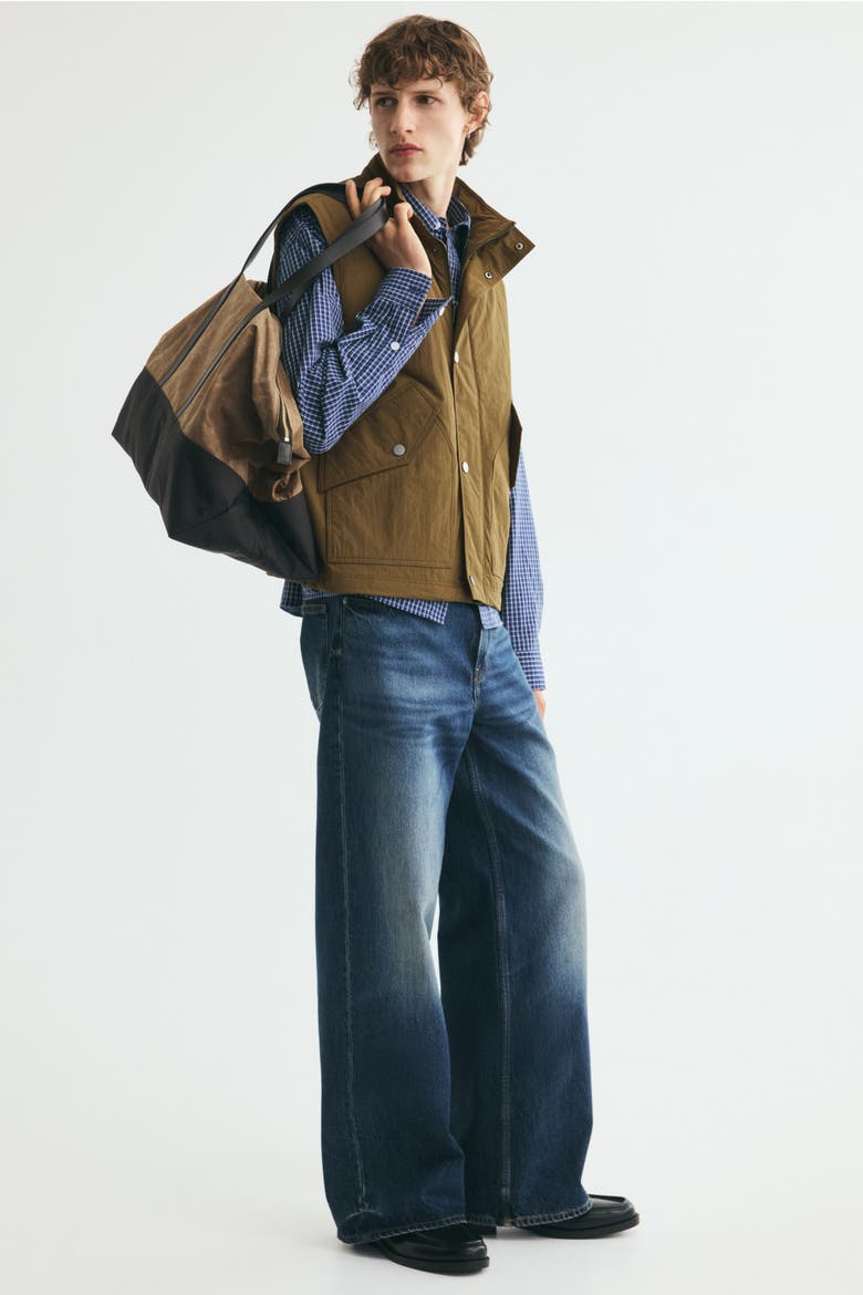 Stand-Up Collar Vest, Alternate, color, Dark khaki green