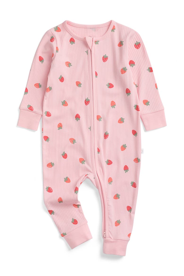 Ribbed Two Way Zip-Up Romper, Main, color, Strawberry Crystal Rose