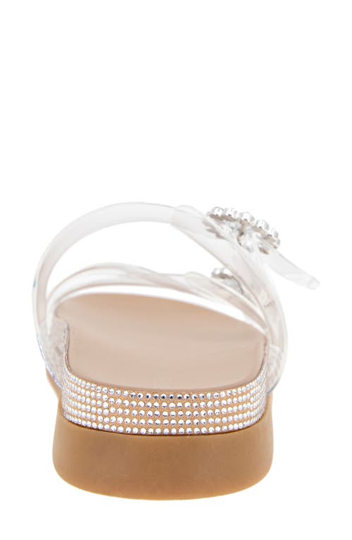 Bcbgeneration Jia Rhinestone Slide Sandal In Clear/rhinestone