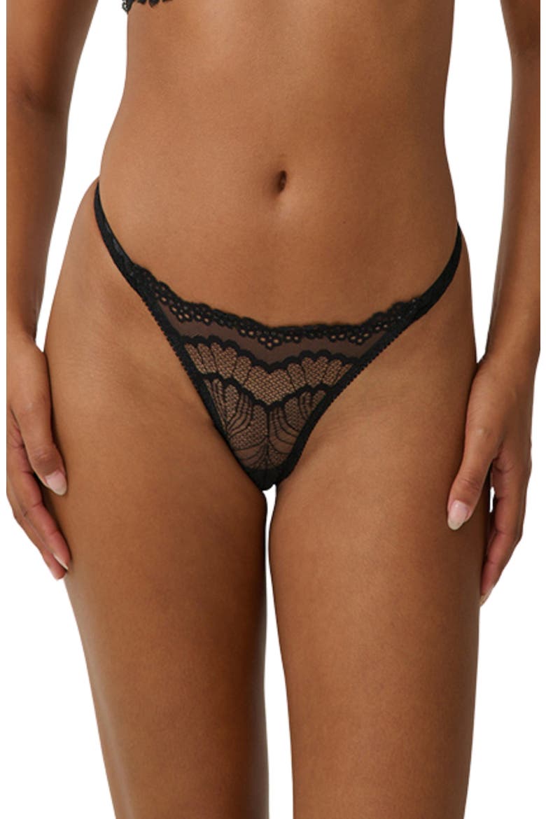 Belvedere Lace Thong, Main, color, BLACK