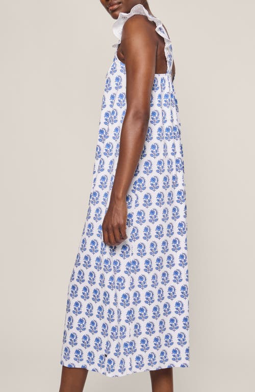 Petite Plume Clara Pima Cotton Nightgown In Blue