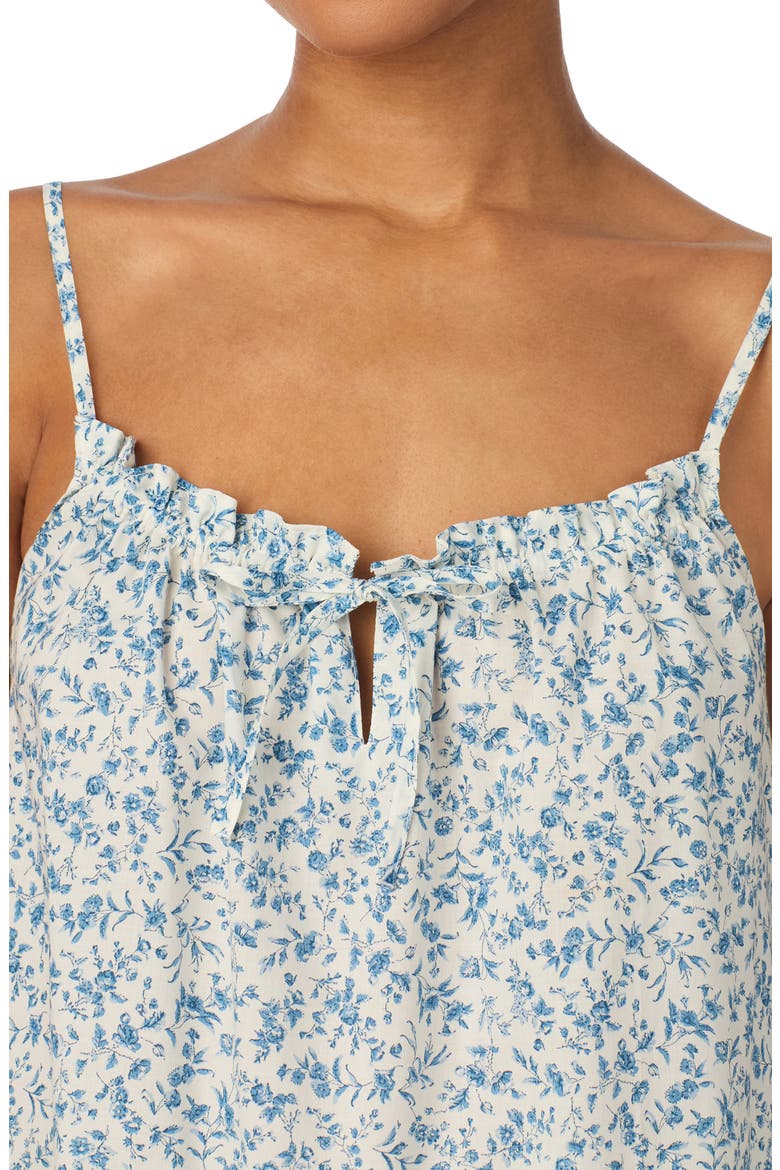 Print Tunnel Neck Ankle Pajamas, Alternate, color, IVORY BLUE