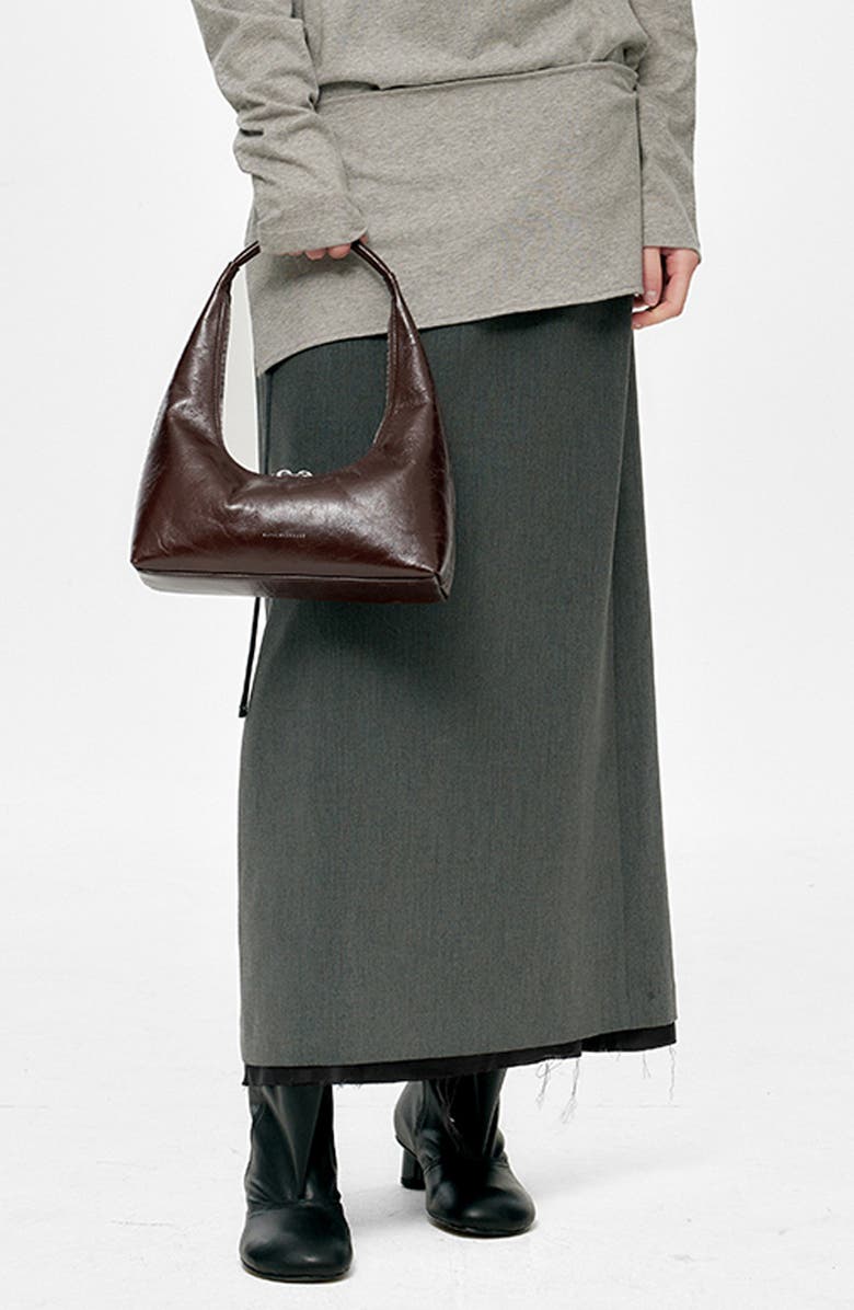 MARGESHERWOOD Leather Hobo Bag, Alternate, color, Mocha Crinkle