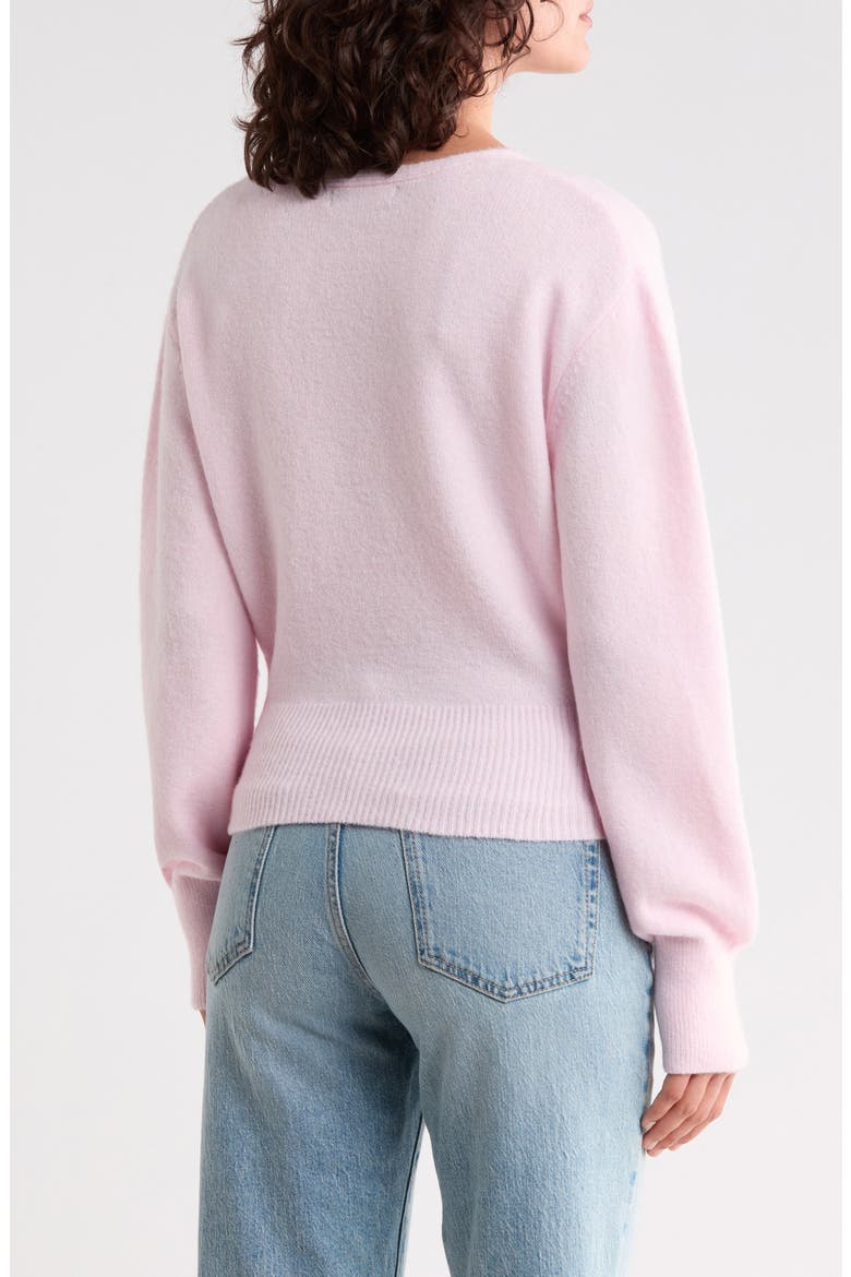 Surplice V-Neck Pullover Sweater, Alternate, color, LIGHT PINK