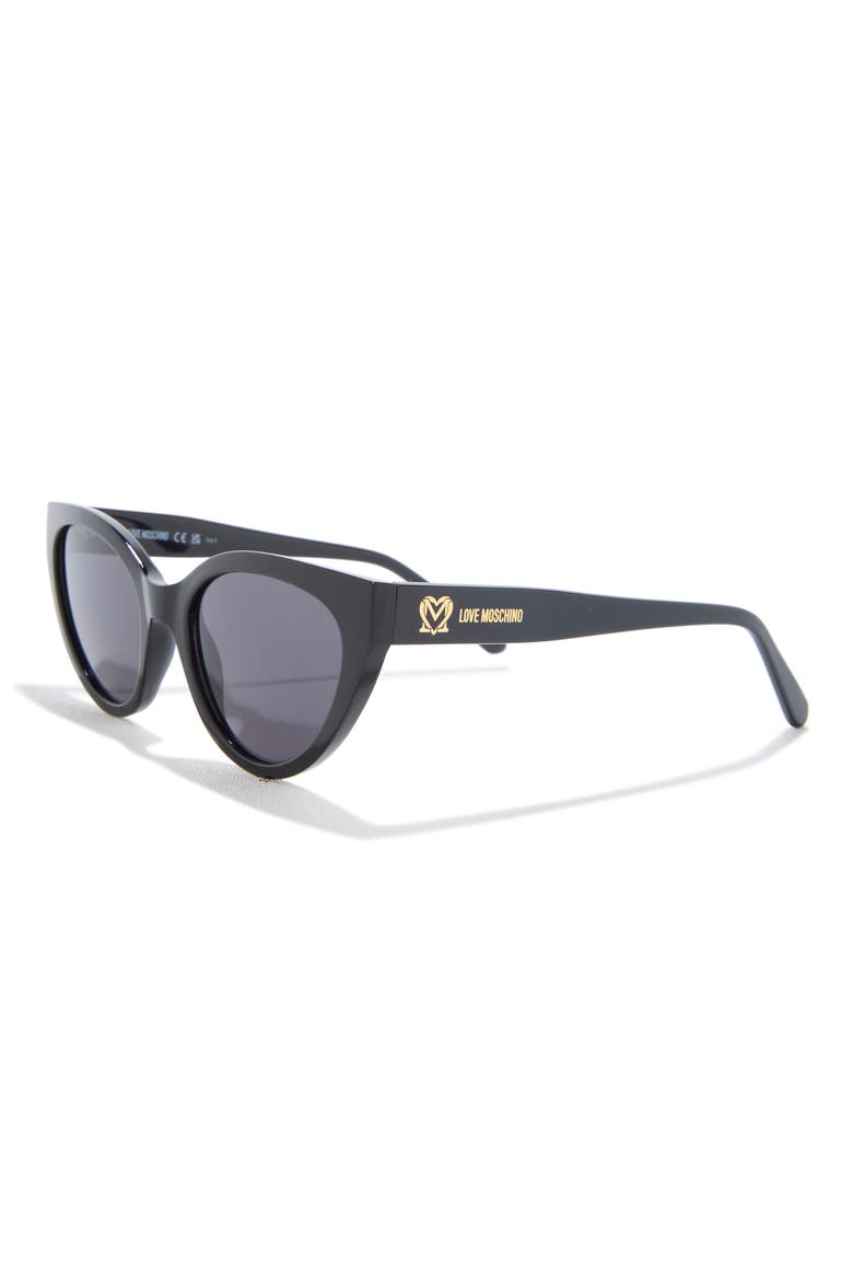 MOL064/S 53mm Cat Eye Sunglasses, Alternate, color, BLACK