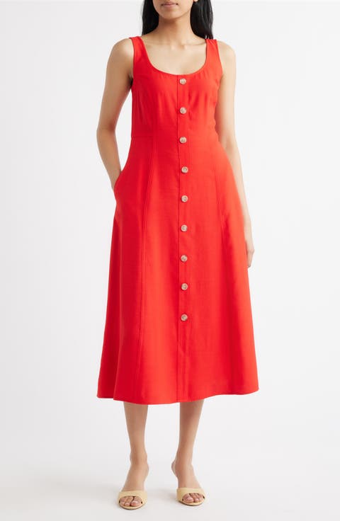 Button Detail Tank Midi Dress (Regular & Petite)