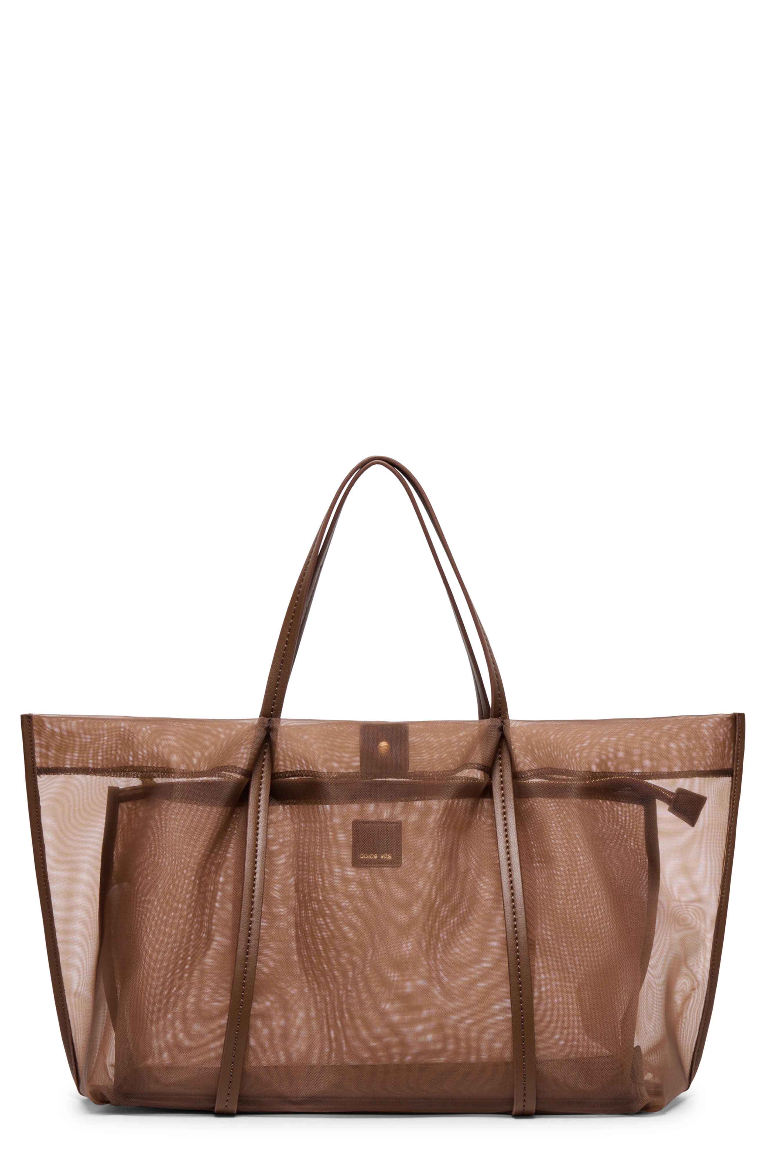 Dolce Vita Aislin Mesh Tote Bag, Main, color, Chocolate