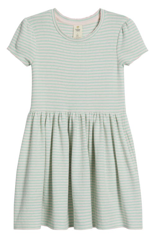 Tucker + Tate Kids' Pointelle Puff Sleeve Stretch Cotton Dress In Gray