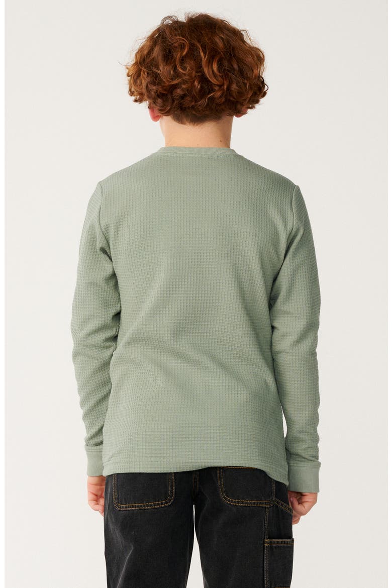 Kids' Premium Surf Waffle Knit Long Sleeve Top, Alternate, color, SAGE