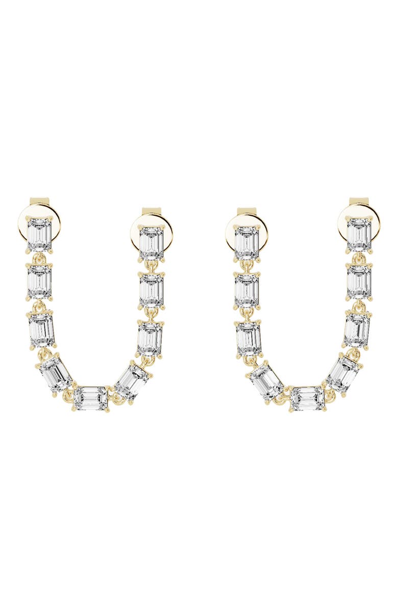 Jennifer Fisher 18K Gold Lab Created Diamond Double Post Dangler Drop Earrings - 4.32 ctw, Main, color, 18K Yellow Gold