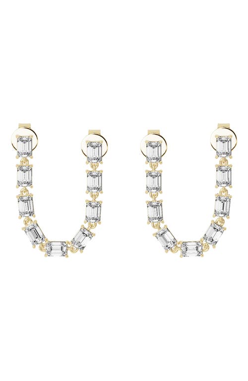 Jennifer Fisher 18K Gold Lab Created Diamond Double Post Dangler Drop Earrings - 4.32 ctw in 18K Yellow Gold  product