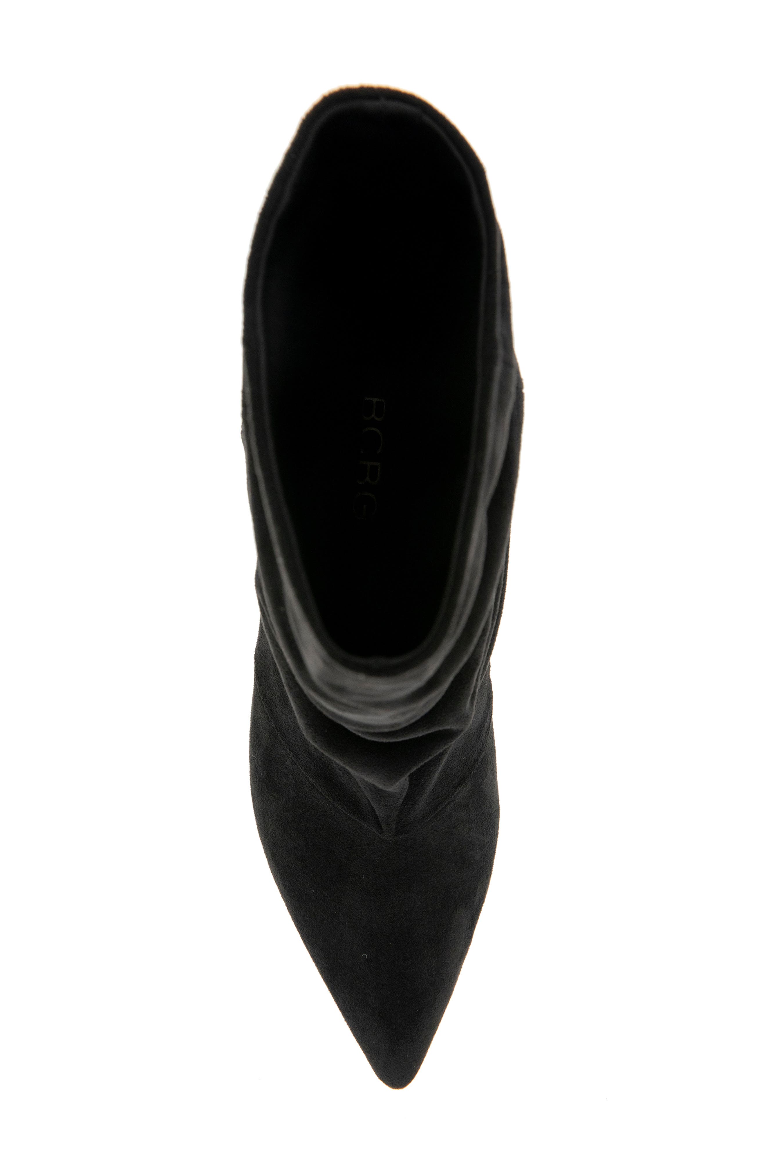 Dalles Kitten Heel Pointed Toe Scrunch Bootie, Alternate, color, BLACK