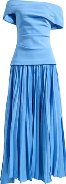 Acler Haileypark Gathered Pleated Off the Shoulder Gown