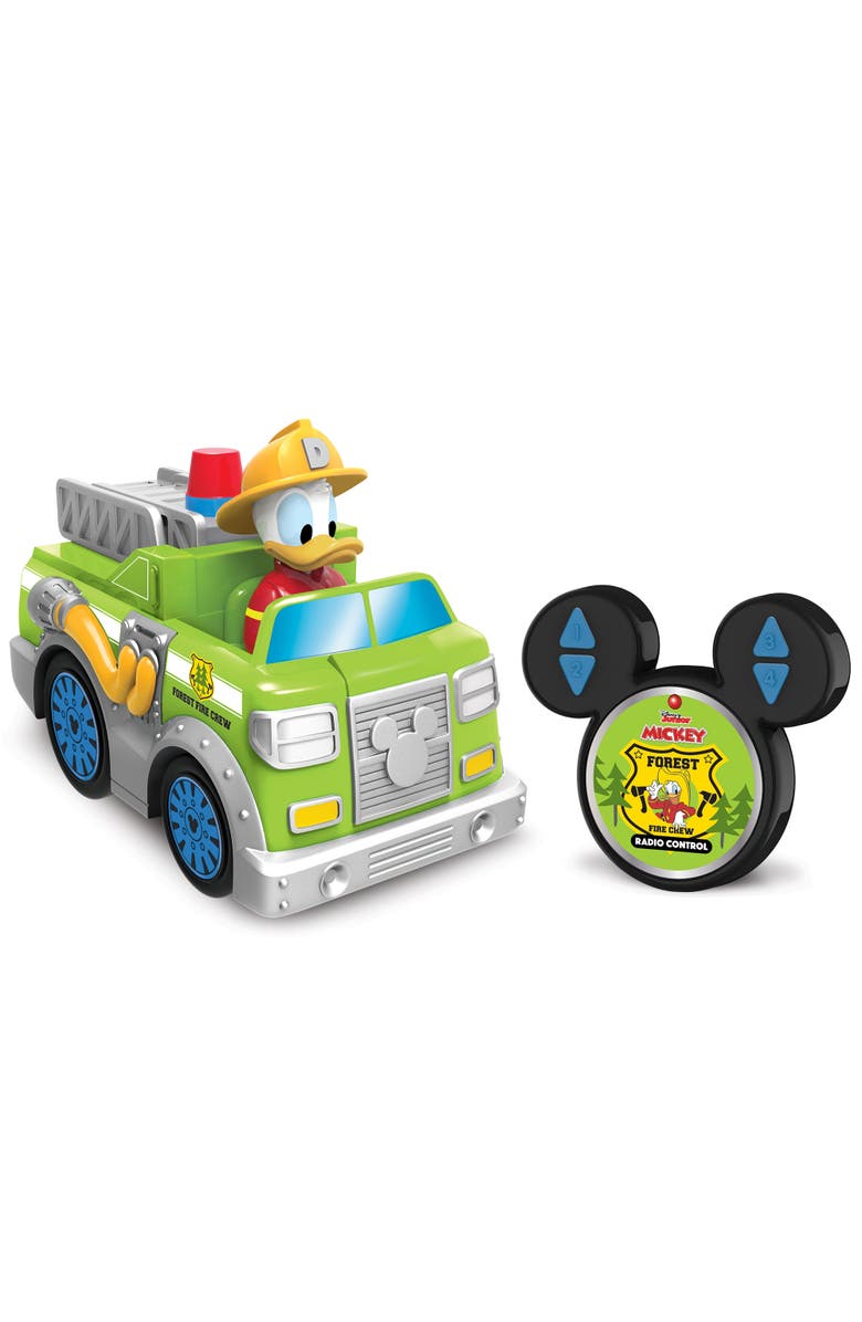 Disney Junior 9 Inch R/C Donald Duck Firetruck Forest Services, Alternate, color, Multicolored