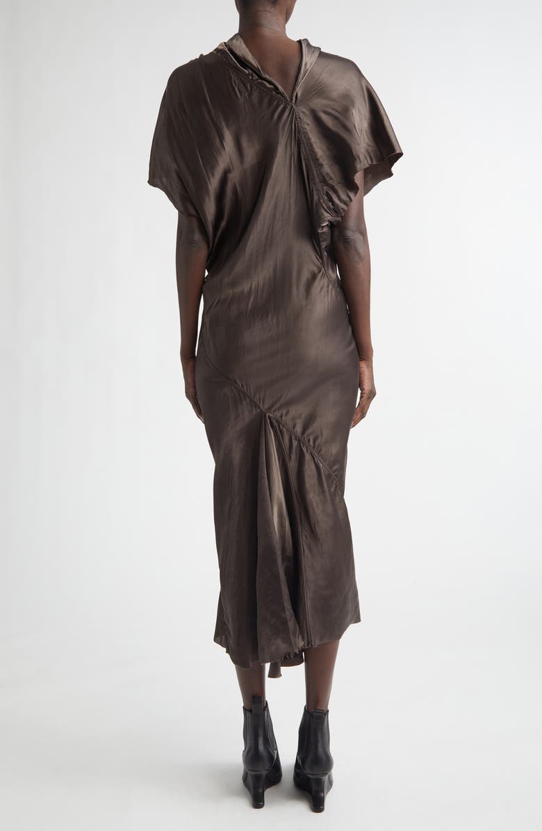 Rick Owens Seb Satin Midi Dress, Alternate, color, Dark Dust