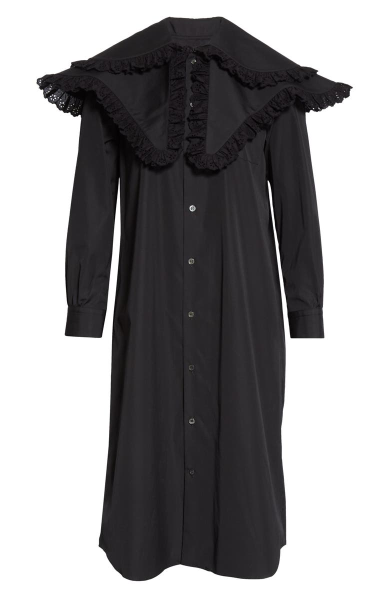 Tao Comme des Garçons Tricot Comme des Garçons Ruffle Bib Long Sleeve Midi Shirtdress, Alternate, color, 
