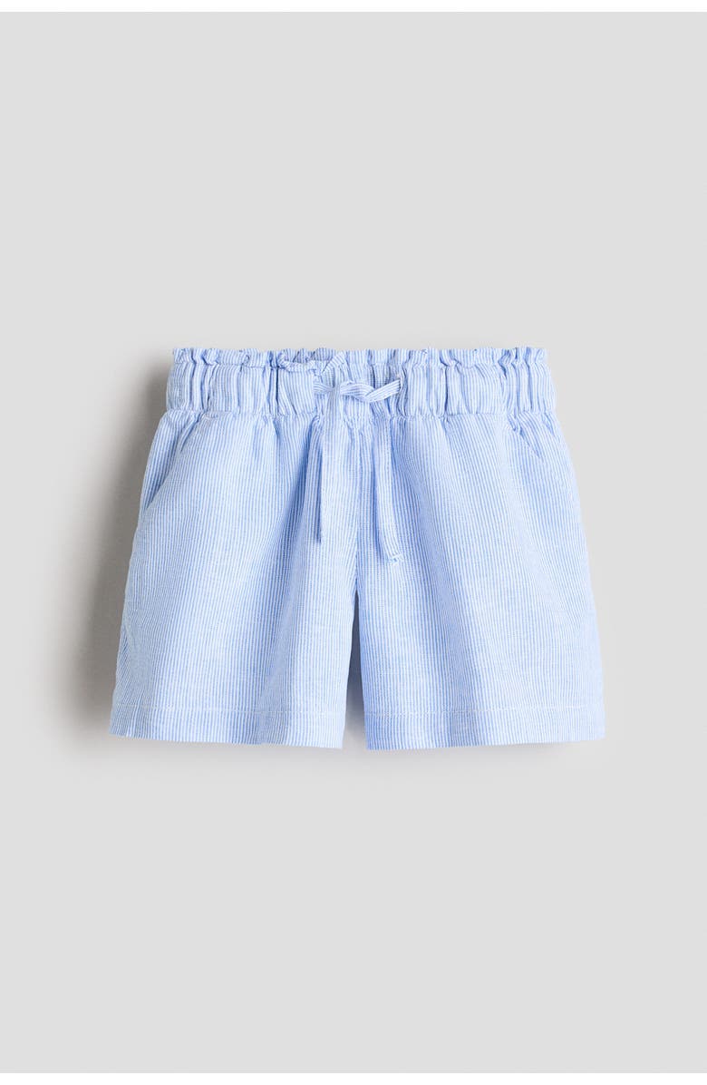 H&M Linen-blend Shorts, Main, color, Blue/Striped