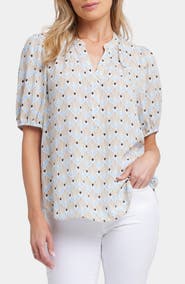 NYDJ Puff Sleeve Popover Top