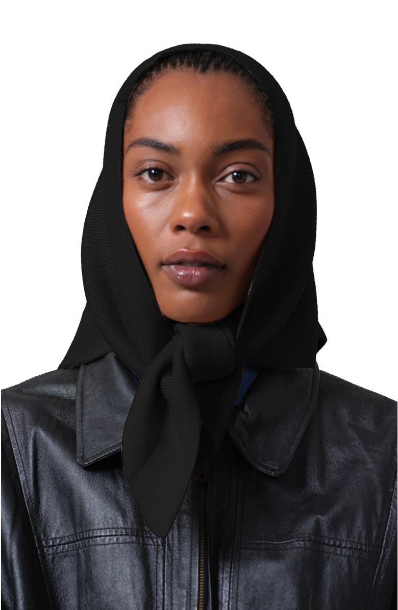 HYER GOODS Upcycled Merino Wool Head Scarf, Alternate, color, Black